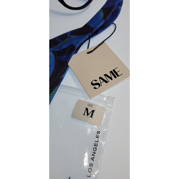 SAME Los Angeles Swim Bikini Set 2Pc Triangke Top High Weist Bottom Floral M - Picture 2 of 7